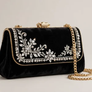 Black Crystal Evening Clutch